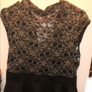 Black Embroidered Peplum Dress